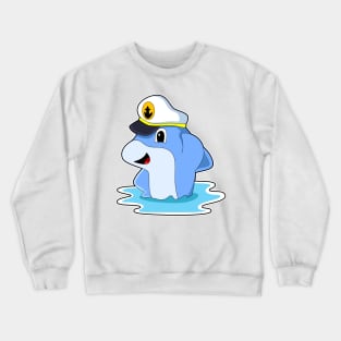 Dolphin as Captain with Hat Crewneck Sweatshirt